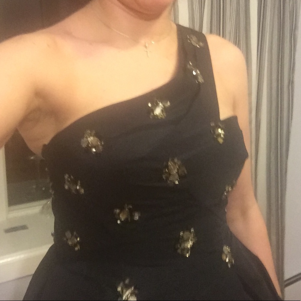 BCBG MAXAZARIA 1 Strap Asymmetrical Balloon Dress